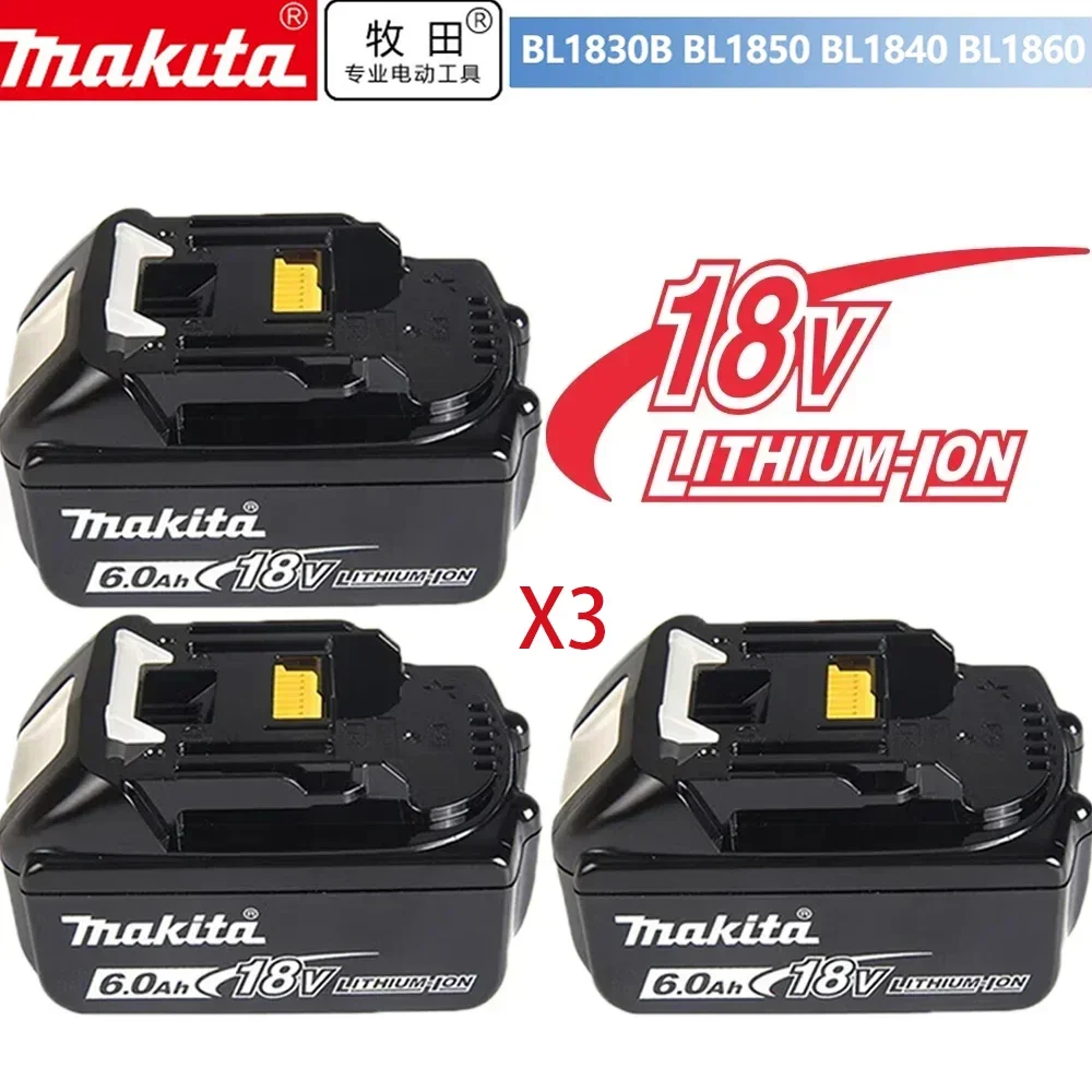 

Batería de litio de repuesto 100% Original Makita 6Ah/5Ah/3Ah para Makita 18V BL1830B BL1850B BL1850 BL1840 BL1860 BL1815