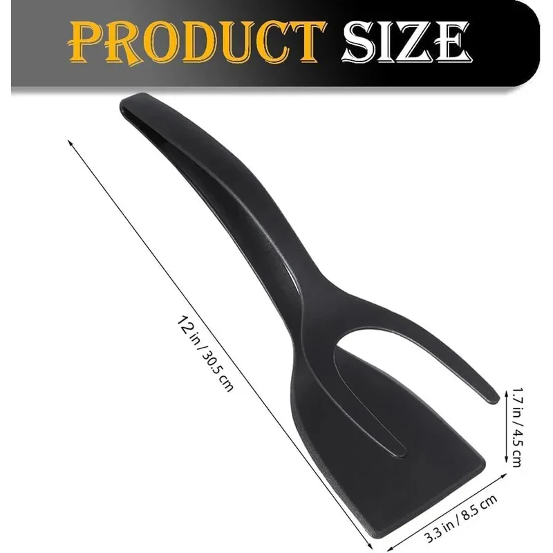 New 2 in 1 Grip Flip Spatula Tongs Egg Flipper Spatula Nylon Non Stick Coating Pancake Fish French Toast Omelet Making Tool image 6