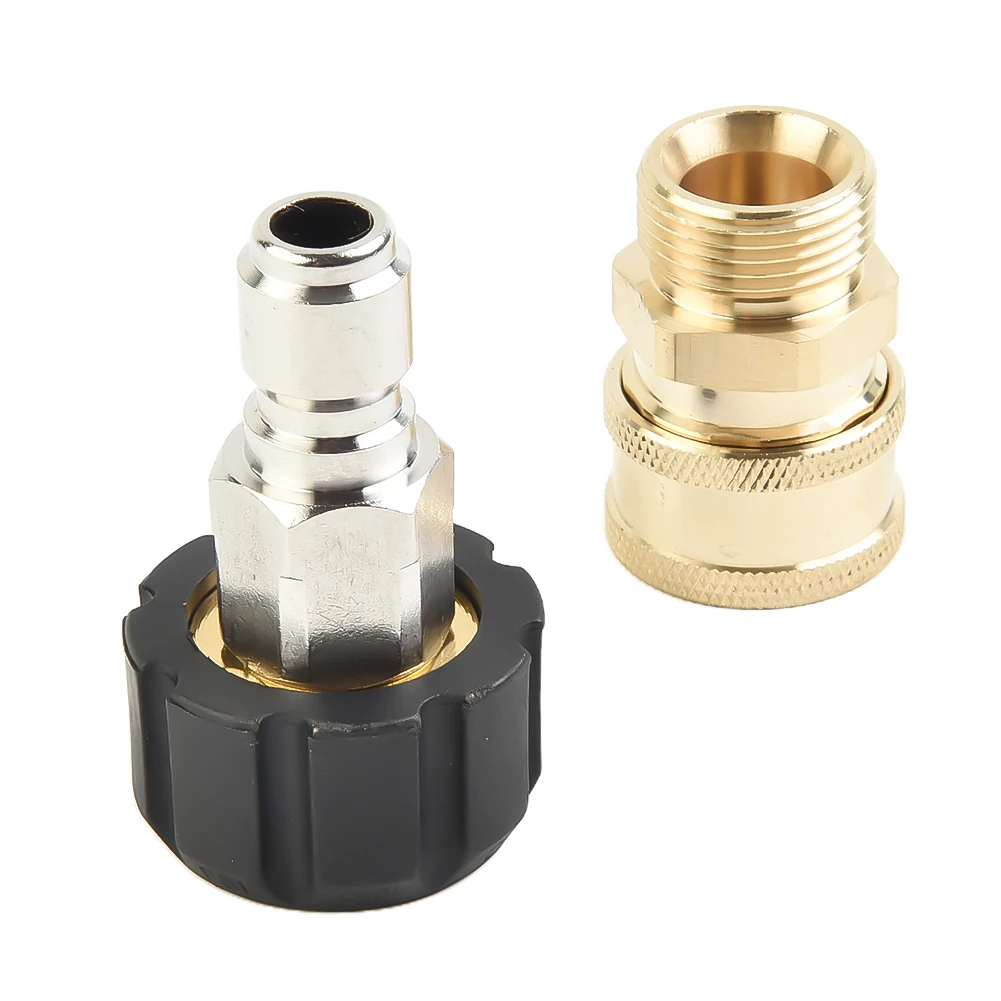 Conjunto de adaptador M22 para lavadora de pressão para 14 mm e 15 mm com conexão rápida de 3/8 polegadas 1/4 polegadas para fácil troca de acessórios