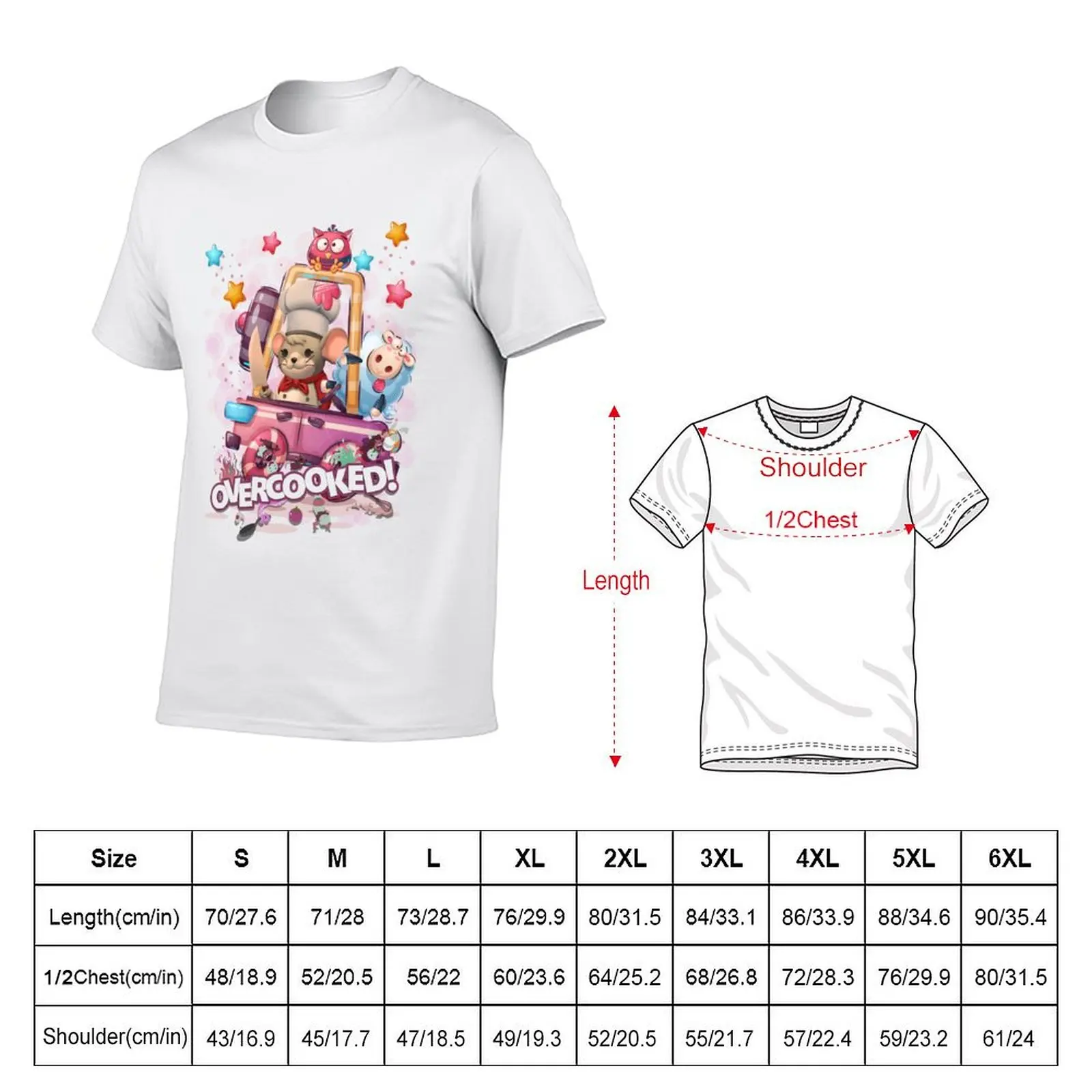 Overcooked Chef MOUSE T-Shirt Plus Size Basic Short Sleeve Top