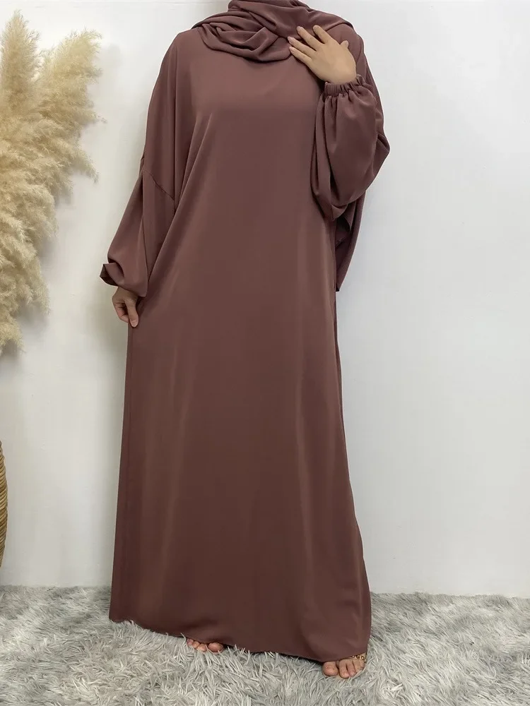 Ramadan Eid Hooded Abaya Prayer Dress with Attached Hijab Scarf Muslim One Piece Jilbab for Women Kaftan Islamic Clothing Dubai