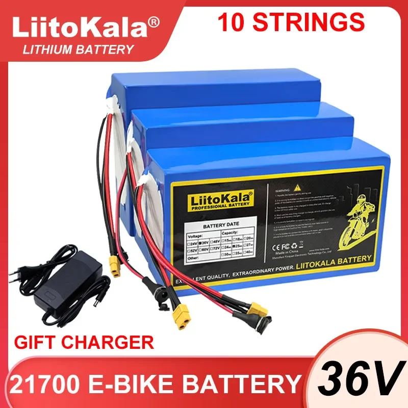 

Liitokala 36V 20Ah 25Ah 30Ah 35Ah 40Ah E-bike 21700 Lithium Battery Pack XT60 plug For Electric Bike E-Scooter 42V Charger