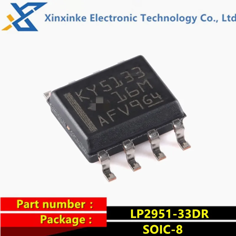 

10PCS LP2951-33DR KY5133 SOIC-8 LDO Voltage Regulators Adjustable Micropower Voltage Regulators Power Management IC