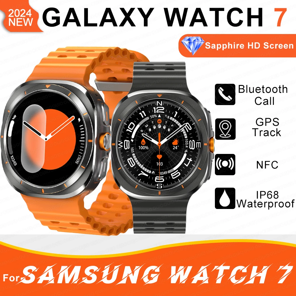 Новинка 2024, многофункциональный спортивный фитнес-трекер для Samsung Galaxy Watch 7 Ultra Men AMOLED HDScreen GPS, женские умные часы для здоровья