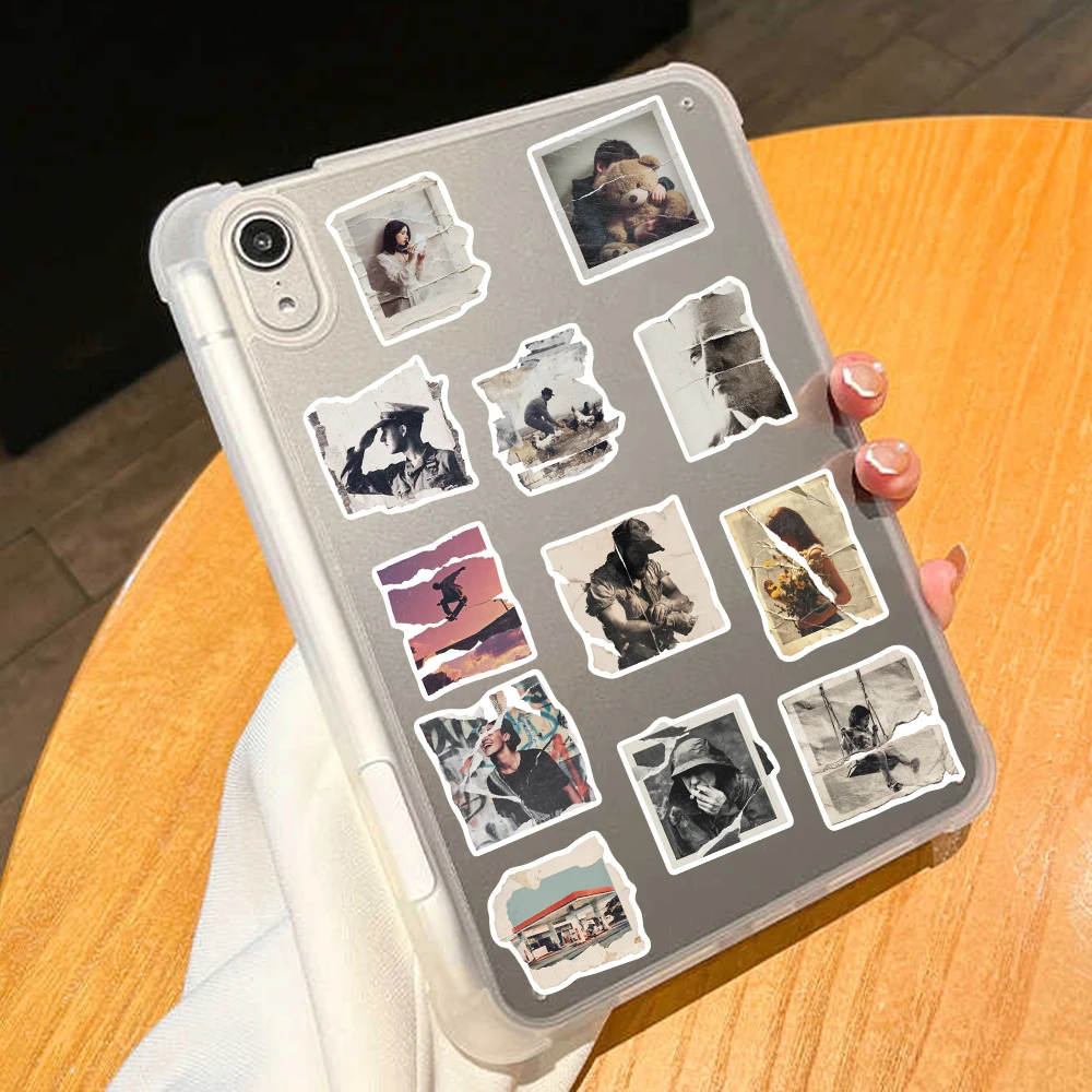 50pcs Torn Photo Sticker Creative Fashion Decal For Phone Fridge Laptop Scrapbook Skateboard Bicycle Helmet Decoration Sticker - view 5