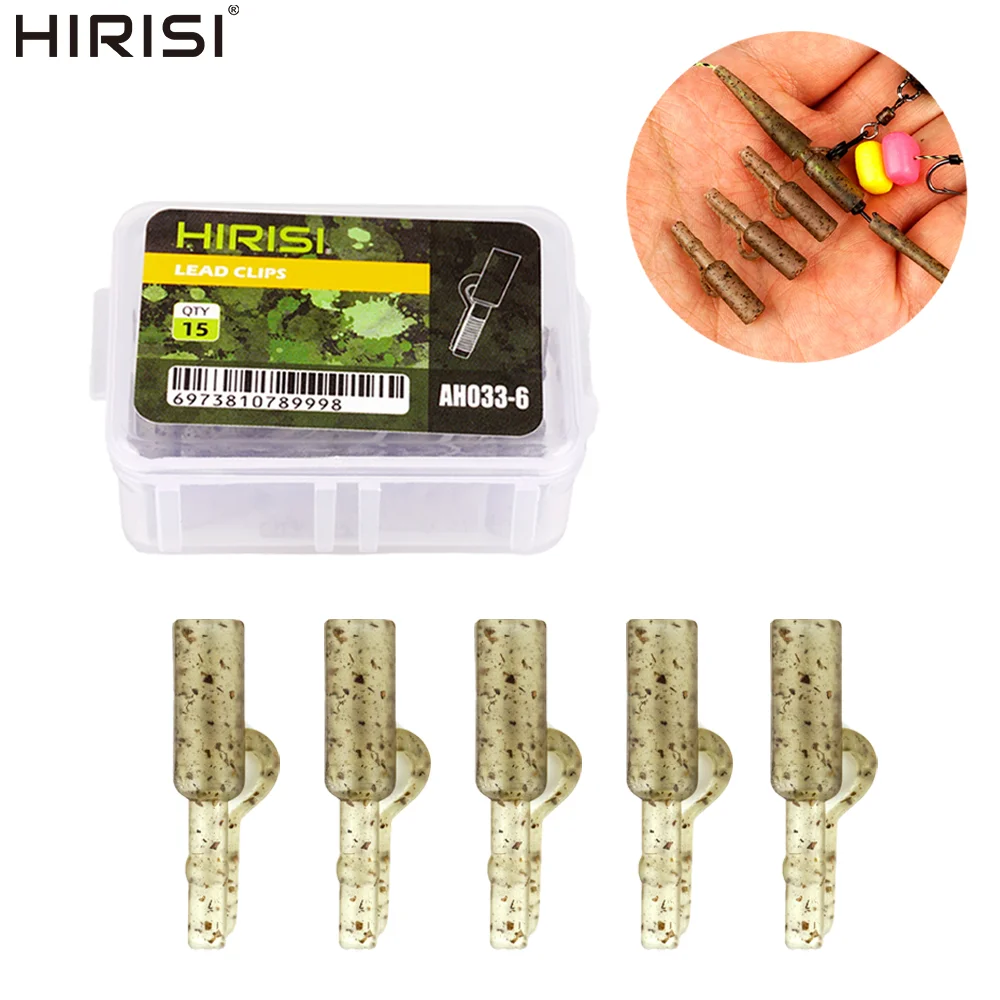 Hirisi 15 Stück professionelle Sicherheitsblei-Clips zum Karpfenangeln, Schnellwechsel-Snap-Clips, hochfestes Anti-Drop-Angelzubehör