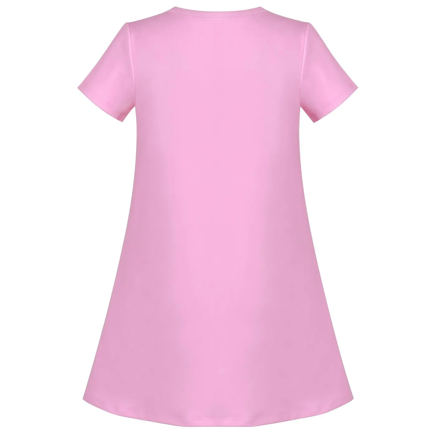 Girls Dress T-shirt Pink Rainbow Dog Bicycle Planet Star Short Sleeve