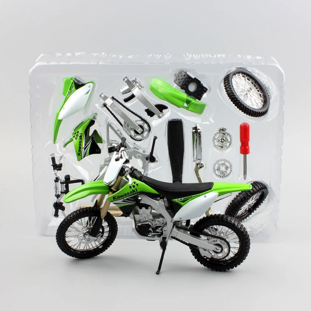 1/12 Scale Maisto Assemble Line DIY Kawasaki KX450F Dirt Motocross Bike Off Road Racing Motorcycle Toys Diecast Model Replicas