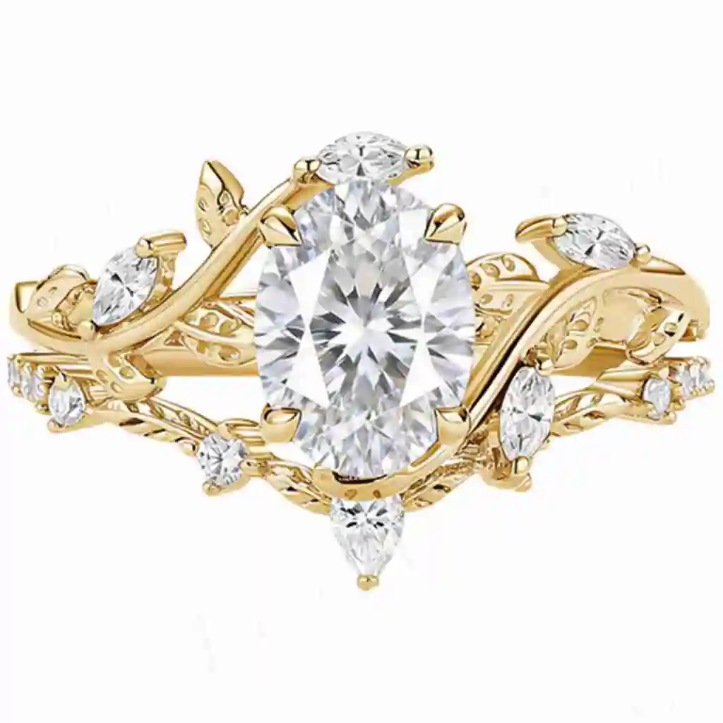 Veeie Veein Jewelry 1.5 Carat Oval Pigeon Egg Wedding Ring Female European And American Style S925 Sterling Silver Diamond Ring