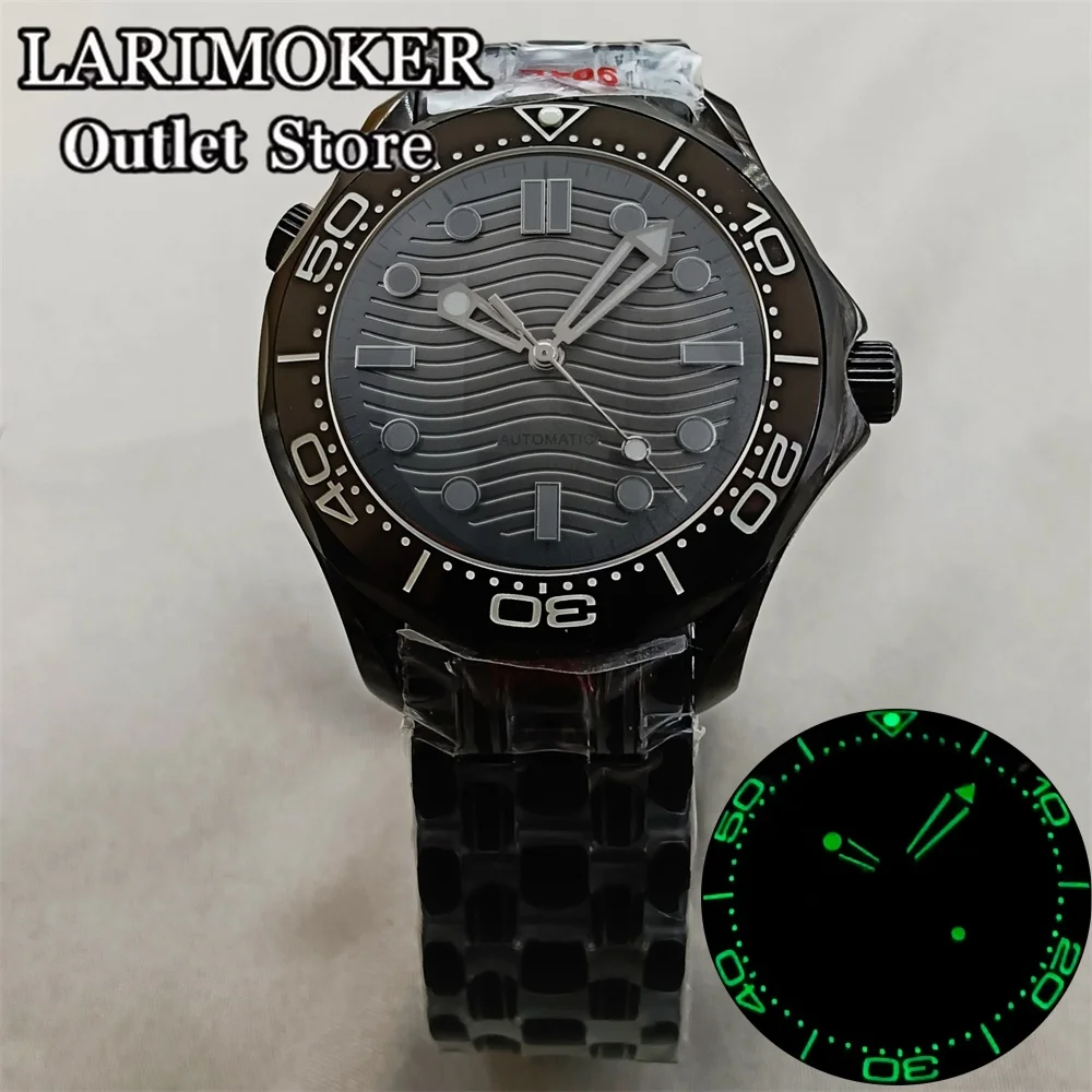 LARIMOKER 41mm PDV Case black dial Use NH35  PT5000 Mechanical Men\'s Watch Sapphire Glass Stainless Steel  Strap