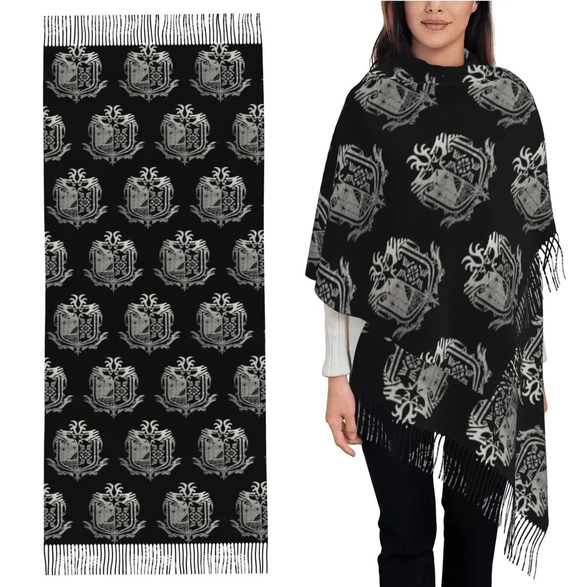 

Monster Hunter World Scarf Tassel Scarves for Women Soft Warm Shawls and Wraps Long Fall Winter Shawl Wrap