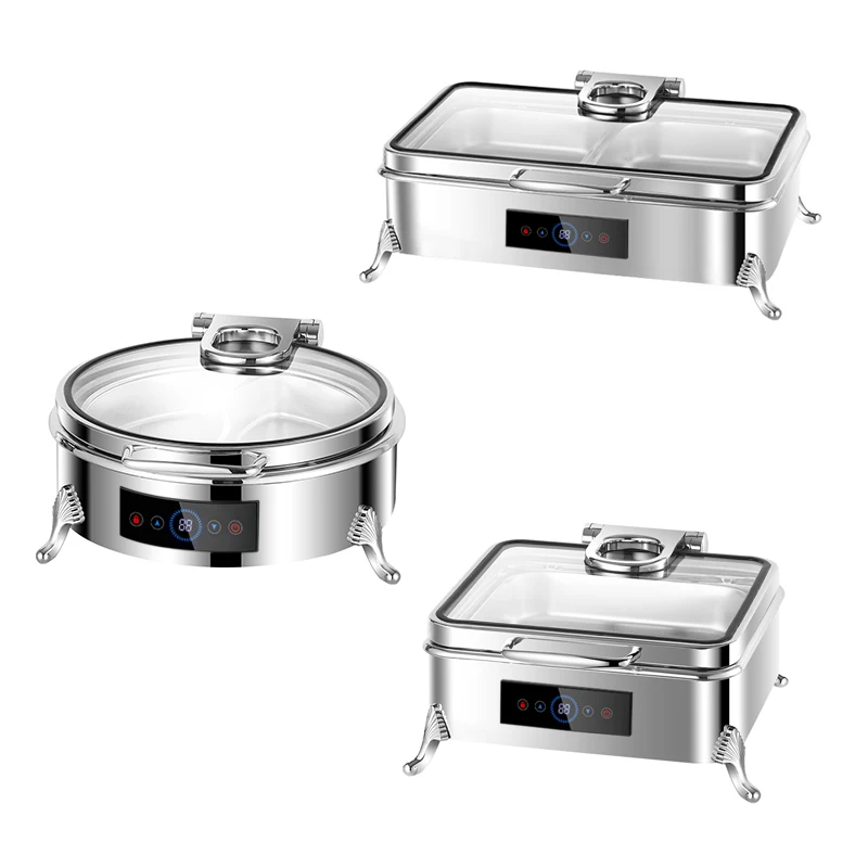 

Электрический мармит Airuisi из нержавеющей стали, 6 л/9 л, прямоугольный, для фуршета, подогреватель еды, для отелей и ресторанов