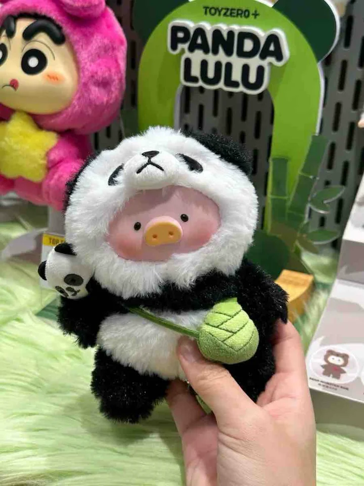 Lulu The Piggy Panda Kawaii Plush Doll Lulu Series Elevator Garage Kit Cute Desktop Decor Trendy Toys Collection Birthday Gifts