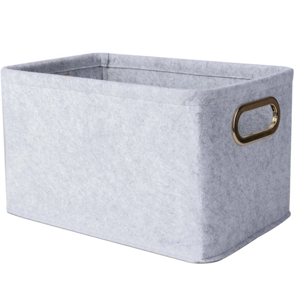 Collapsible Storage Bins Foldable Felt Storage Basket Organizer For Clothes Home Sundries