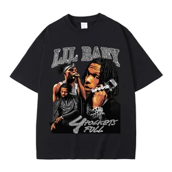 Hip Hop Rapper Lil Baby T Shirt Vintage Graphic Tee Shirt 100% Bawełna Krótki Rękaw Oversize T-shirty Unisex Harajuku 71771