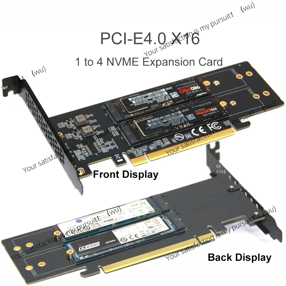 PCle4.0 X16 to 4xNVME M.2 Expansion Card M.2 SSD GEN4 PCIe4.0 PC Motherboard X1 X4 X8 X16 Expansion Card For 2230 2242 2260 2280