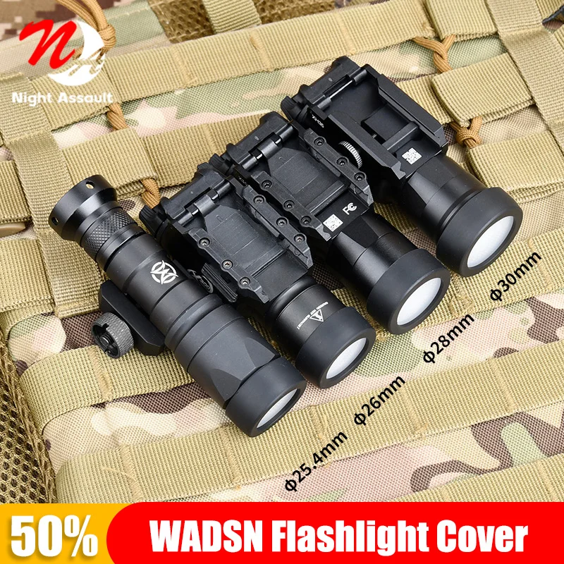 WADSN Tactical M300 M600 X300 X400V Hunting Weapon light LED Flashlight Protector Cover Custom Lens Guard 25.4MM 28MM 30MM 26mm