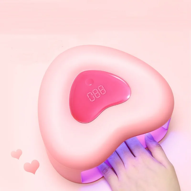 

Fashion Digital Display LED Pink Sensor Heart Shape UV Nail Lamp for Nails