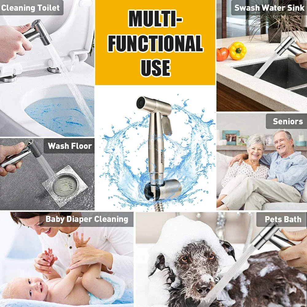 Handheld Bidet Toilet Sprayer Stainless Steel Spray Home Bathroom Shower Head Bathroom Self Cleaning Tools Bidet Shower Head