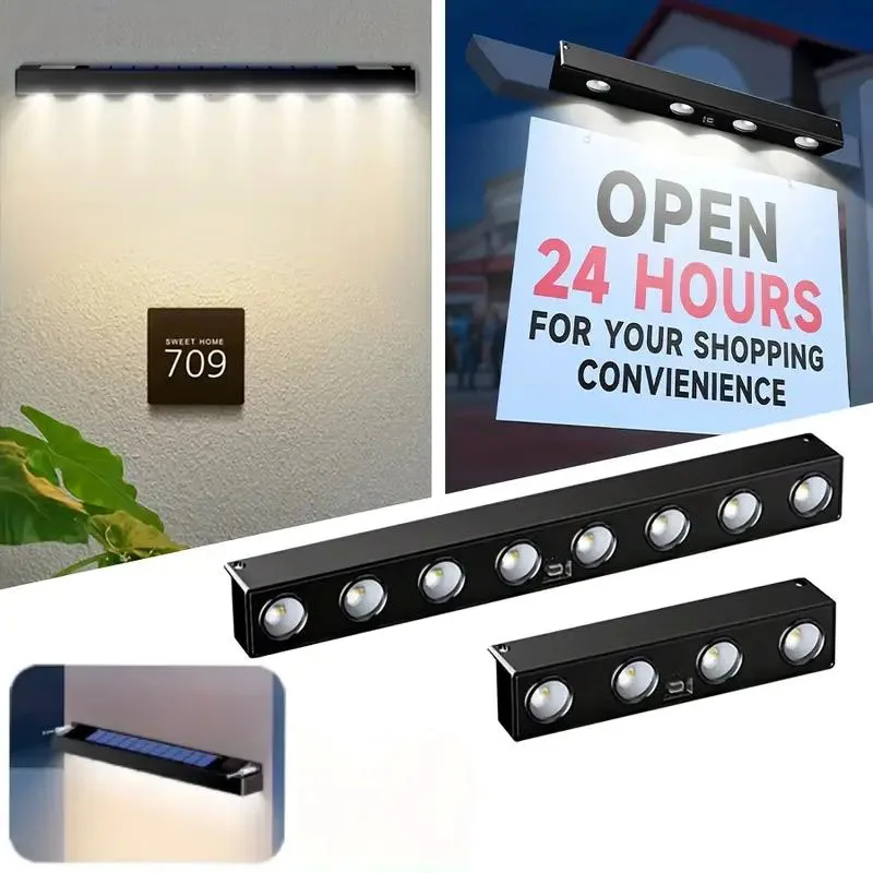 Solar Wall Lamp Waterproof Dusk To Dawn Lighting Suitable for Garden Courtyard Terrace Balcony Staircase Decoration