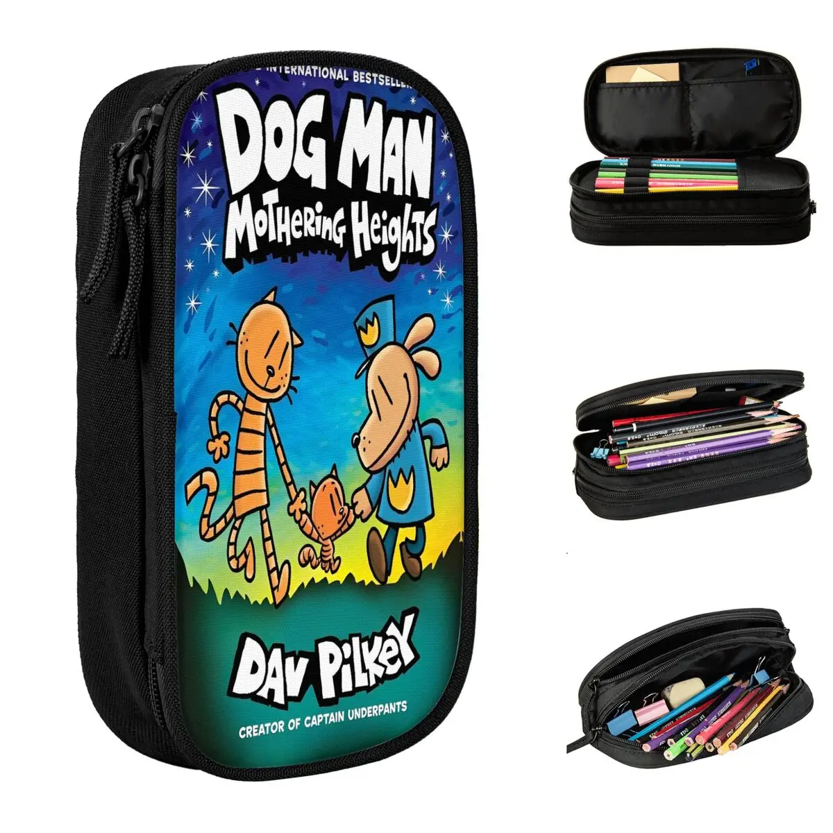 

Cartoon Anime Dog Man Pencil Case Pen Bag Kids Large Storage Kawaill Cats FAMILY Students School Gifts Pencil Box