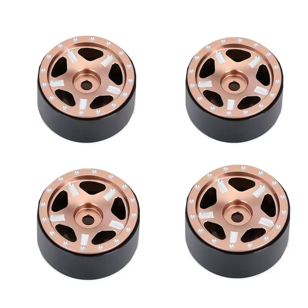 4 pièces 1.0 "Beadlock CNC Micro moyeu de jante de roue sur chenilles pour voiture sur chenilles 1/24 RC Axial SCX24 90081 AXI00001 gladiateur