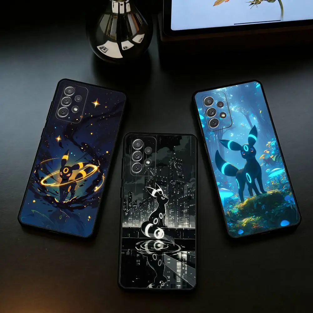 

D-Dark Eeveelution Soft Silicone Black Cover Phone Case For Samsung Galaxy A73,A72,A71,A70,A53,A52,A51