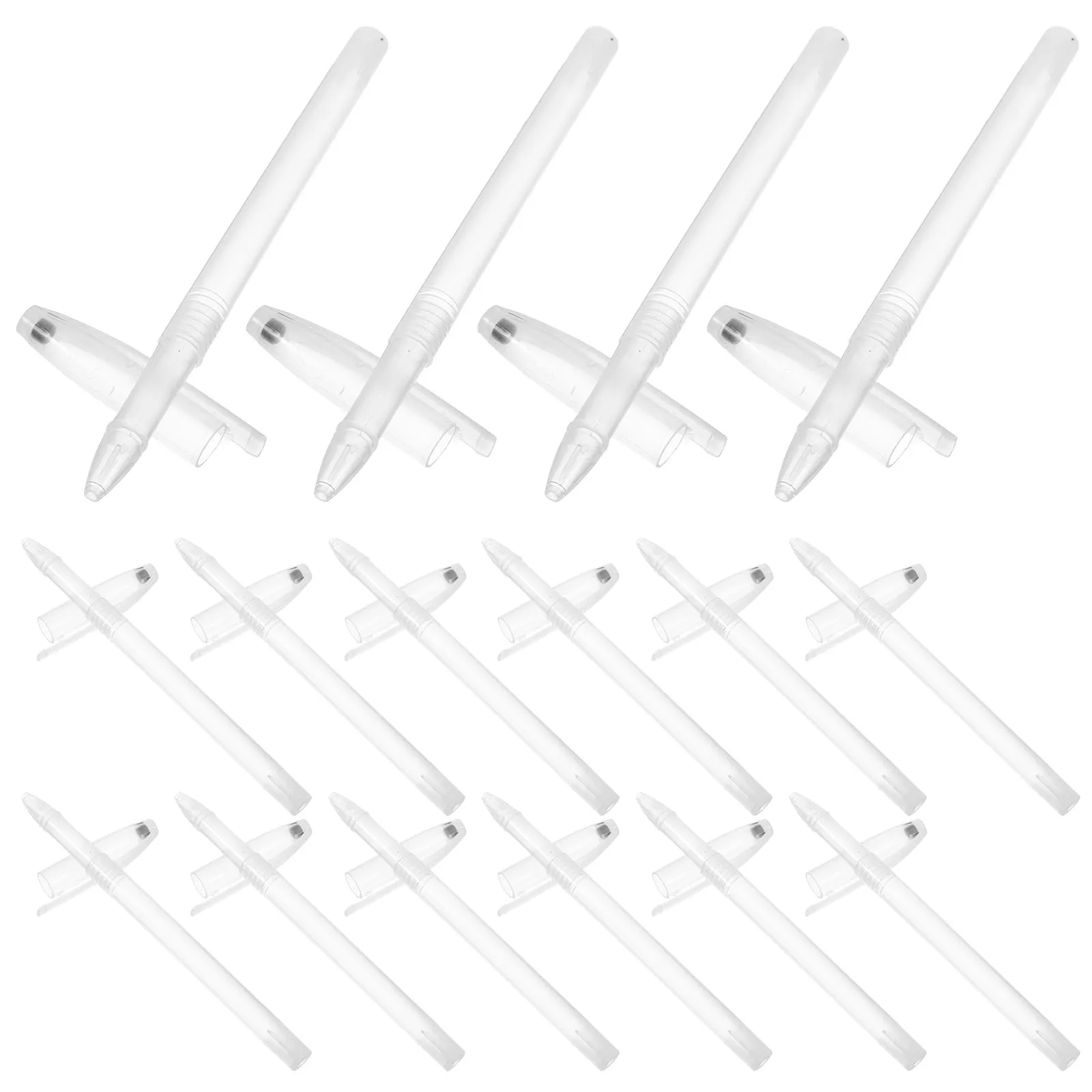 

50pcs Fillable Pen Shell Transparent Plastic Refillable Smooth Writing Versatile Use Home Office School Supplies Pen Parts
