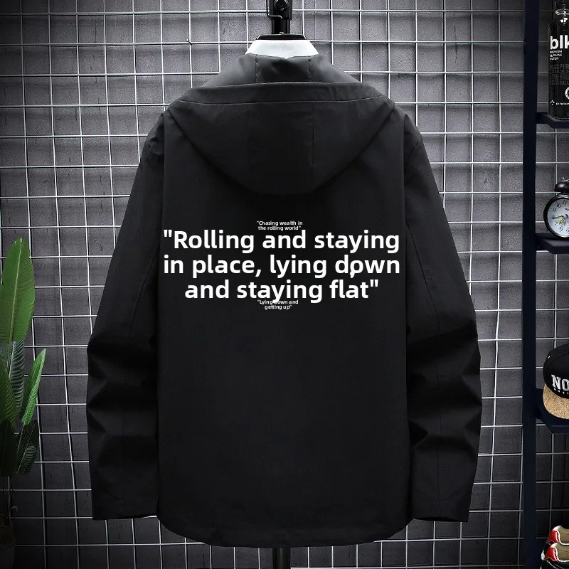 

Стильная свободная толстовка с принтом для подростков и мужчин, большие размеры, зимняя модная верхняя одежда из 100% полиэстера