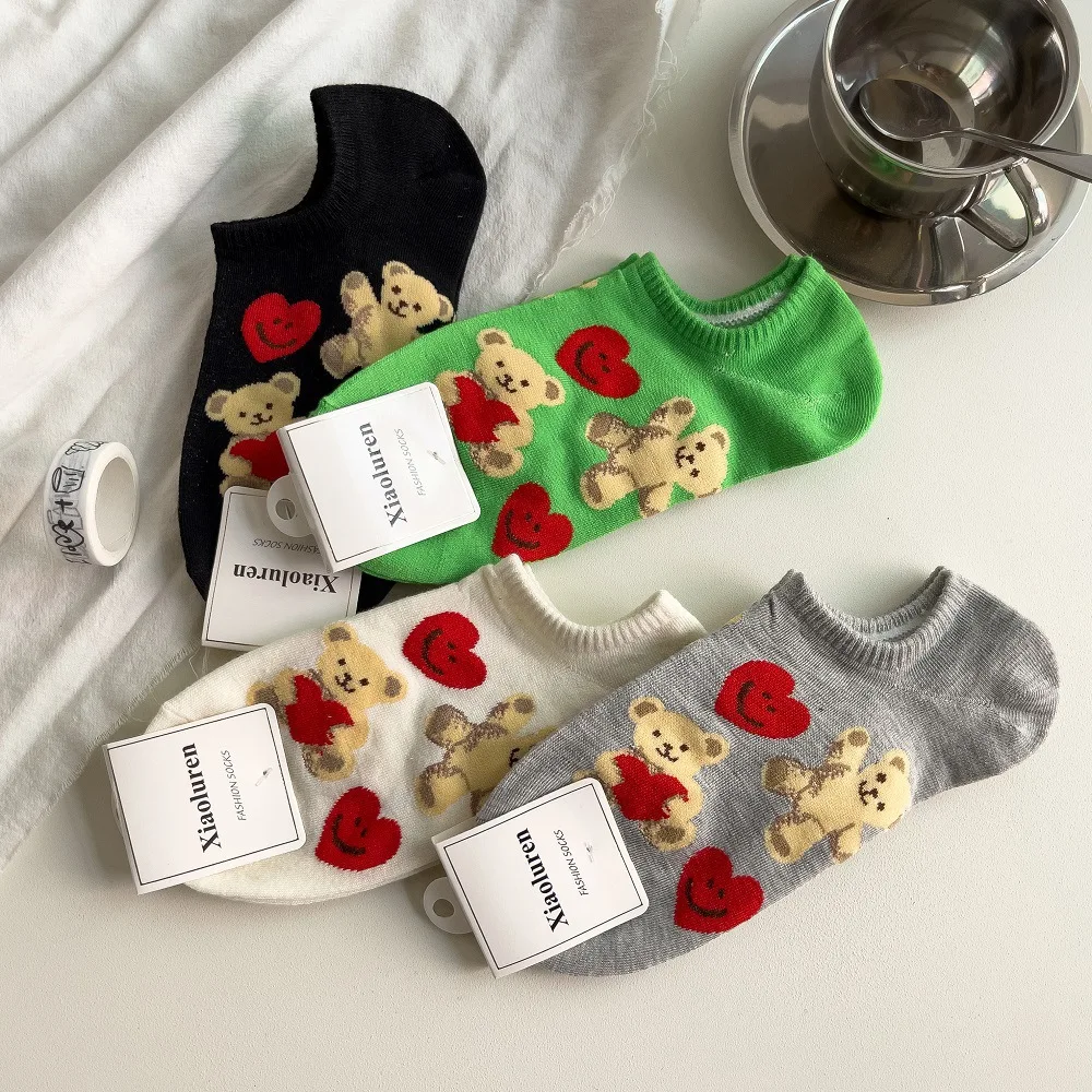 

1pc Cute Thin Socks Summer Colorful Sweet Girl Cartoon Ladies Korean Creative Design Shallow Socks Kawaii Funny Hosiery