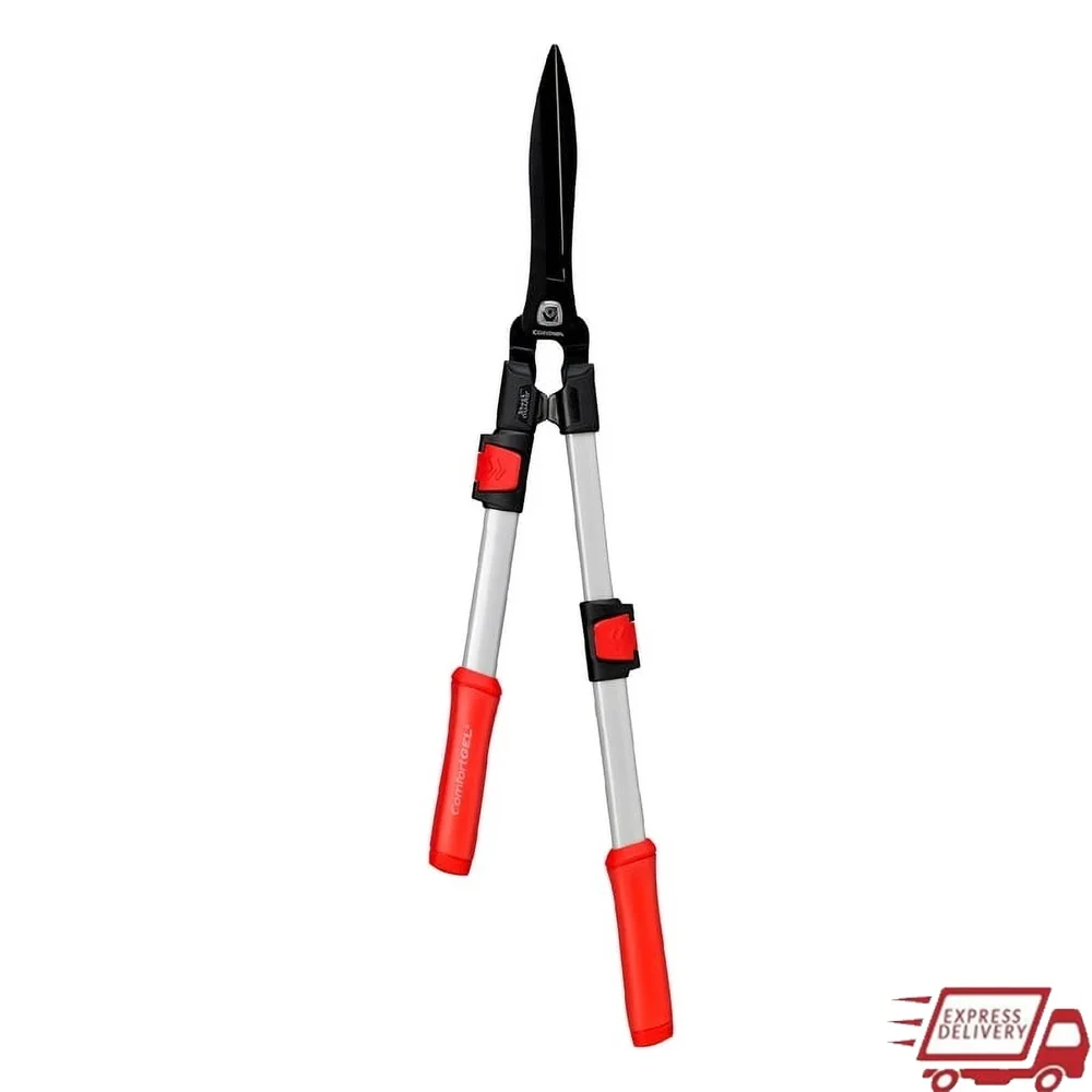 

Extendable Steel Hedge Shears with Comfort GEL Grips Compound Lever Technology 9 Inch Blade Adjustable Shock GUARD Bumpers