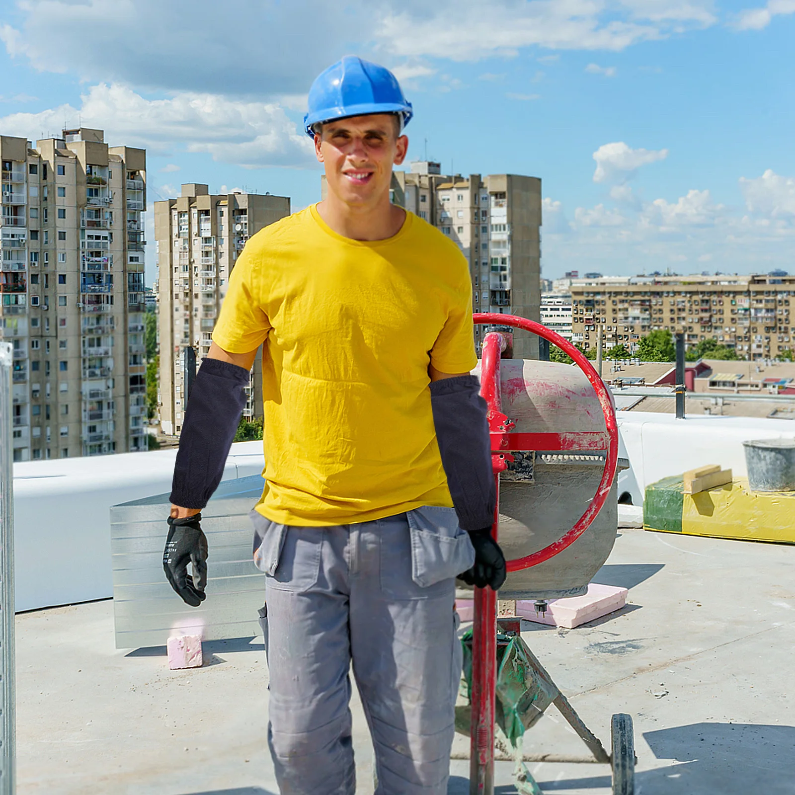 

2Pairs Thickened Denim Arm Protector Sleeve Forearm Protection Cover Welding Anti-Wear Security Arm Sleeves for Work