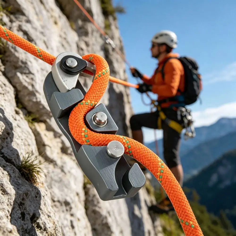 Slow Descent Descender Manual Stopper Hand Control Openable Descender Opening And Closing High Altitude Operation Fall Arrester