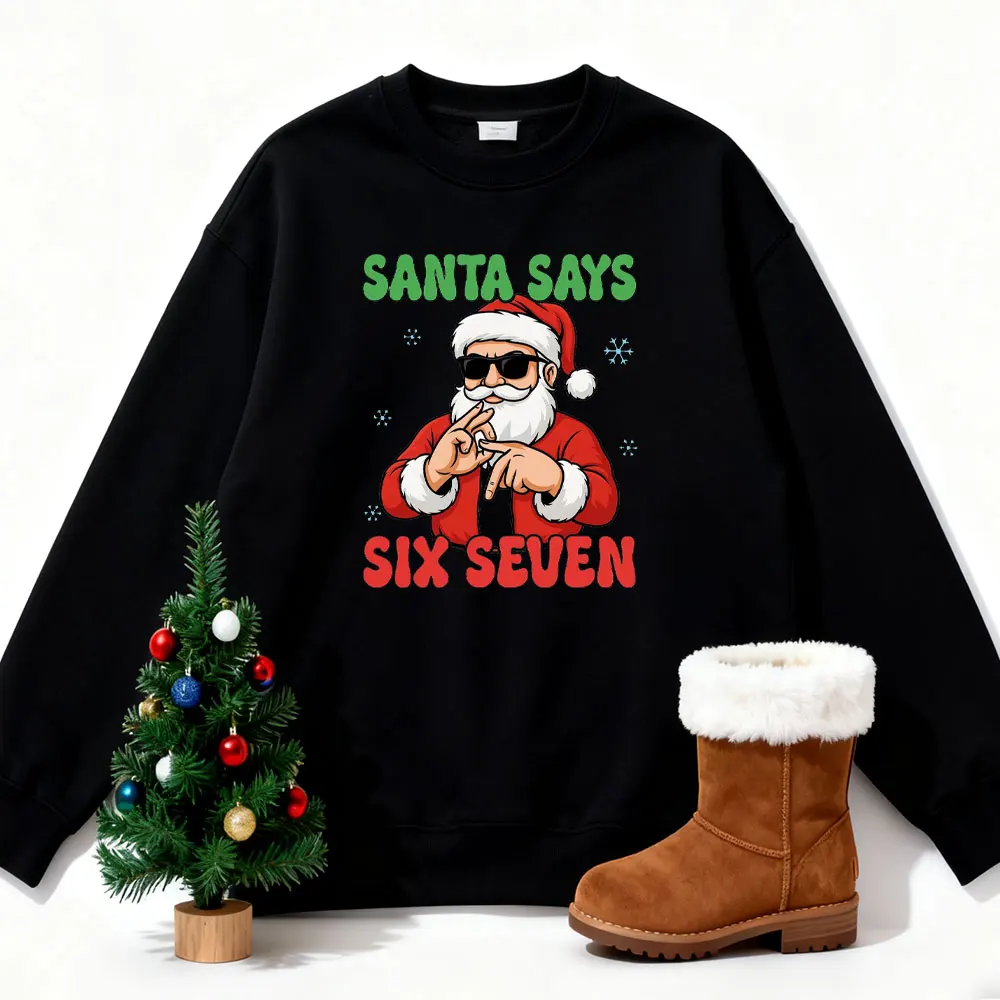 سانتا الفيروسية قائلا 6 7 بلوزات عيد الميلاد مضحك ستة سبعة ميمي عيد الميلاد الإنترنت نكتة تتجه وسائل الإعلام الاجتماعية الفكاهة هوديس #2