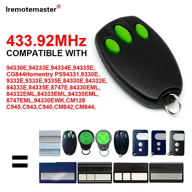 For MERLIN C945 C943 C940 C840 1A5639-7 Garage Door Remote Control 433.92MHz Rolling Code Gate Keyfob 94335E 84335E 94335EML