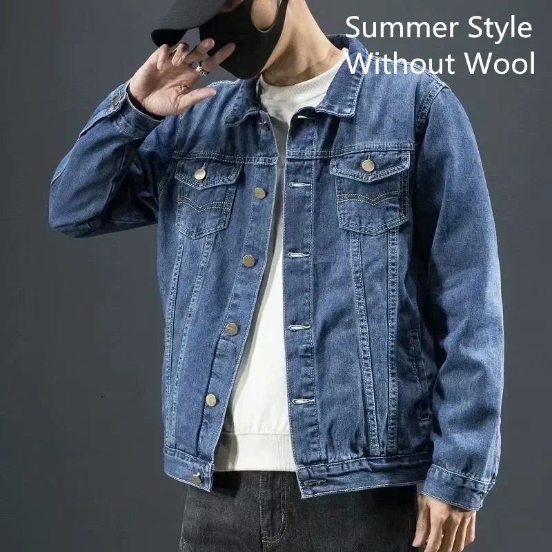 

New Winter Mens Denim Jackets Fashion Men Fleece Thick Warm Jeans Jacket Men Casual Slim Outwear Windbreaker Cowboy Coats 6XL