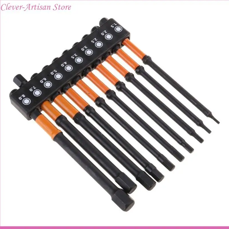 E06B 10pcs 1/4 "مفاتيح حفر رأس تؤثر على بتة بتات مجموعة طرف مغناطيسي مفك البراغي المغناطيسي بت بتات السداسي