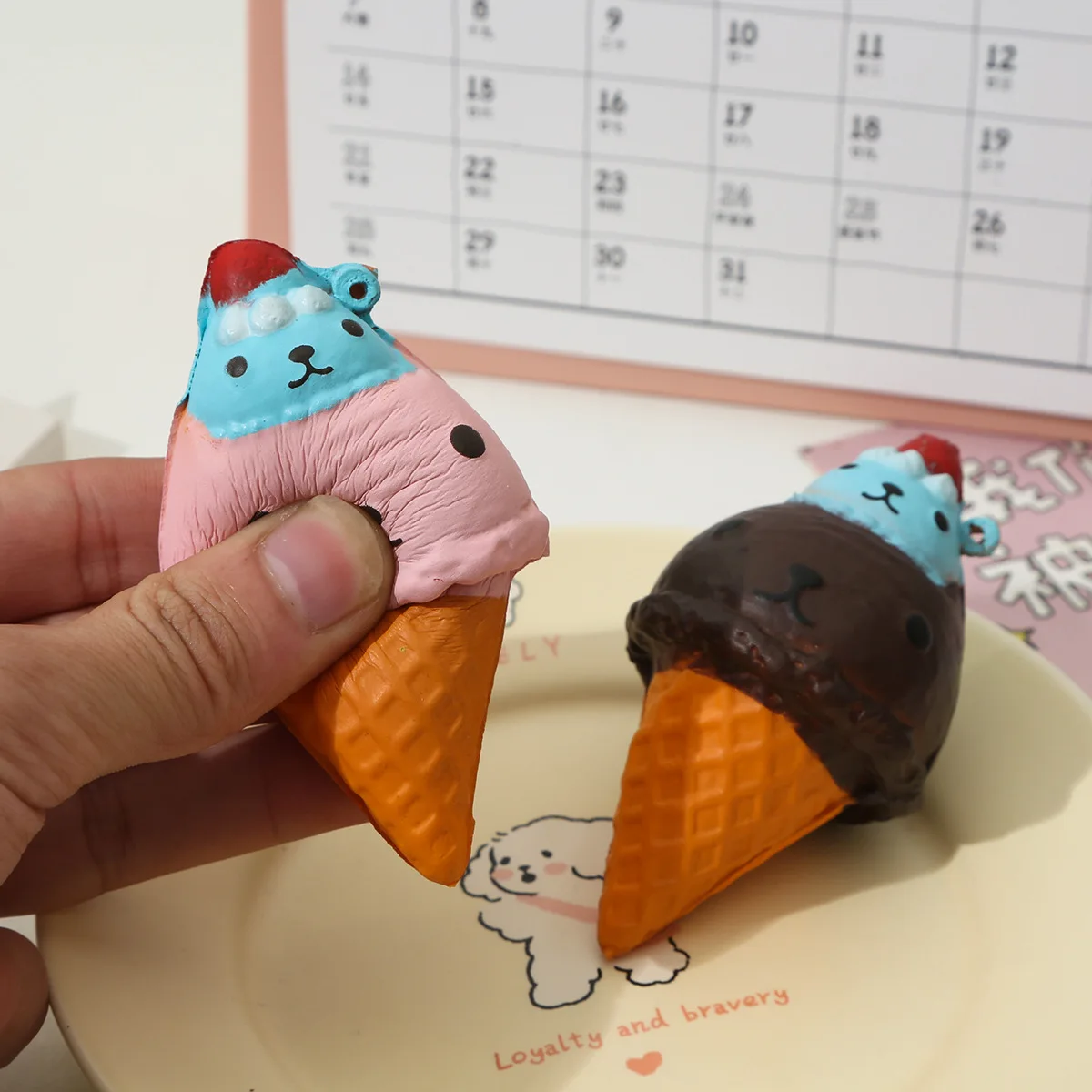 Slow Rebound PU Squishy Icecream Creative Squeeze Toys Simulation Stress Relief Vent Funny Xmas Gift Sensory Toy For Kids