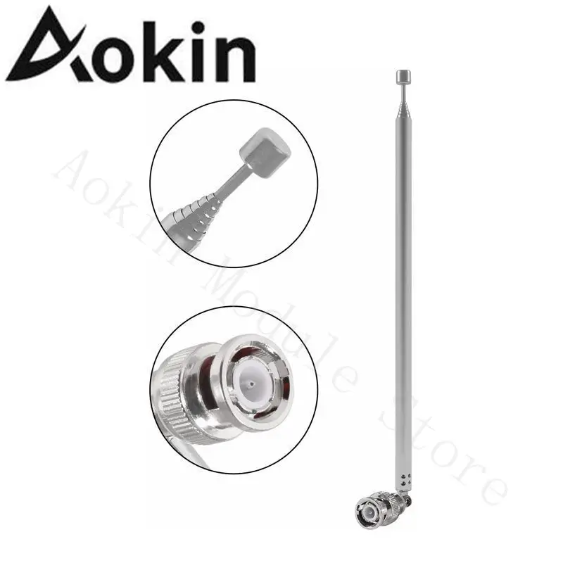 1PC 50 ohm Antennas 20-1300MHz BNC Male Antenna 7-Section Telescopic Antenna For Radio Scanner Two Way Radio