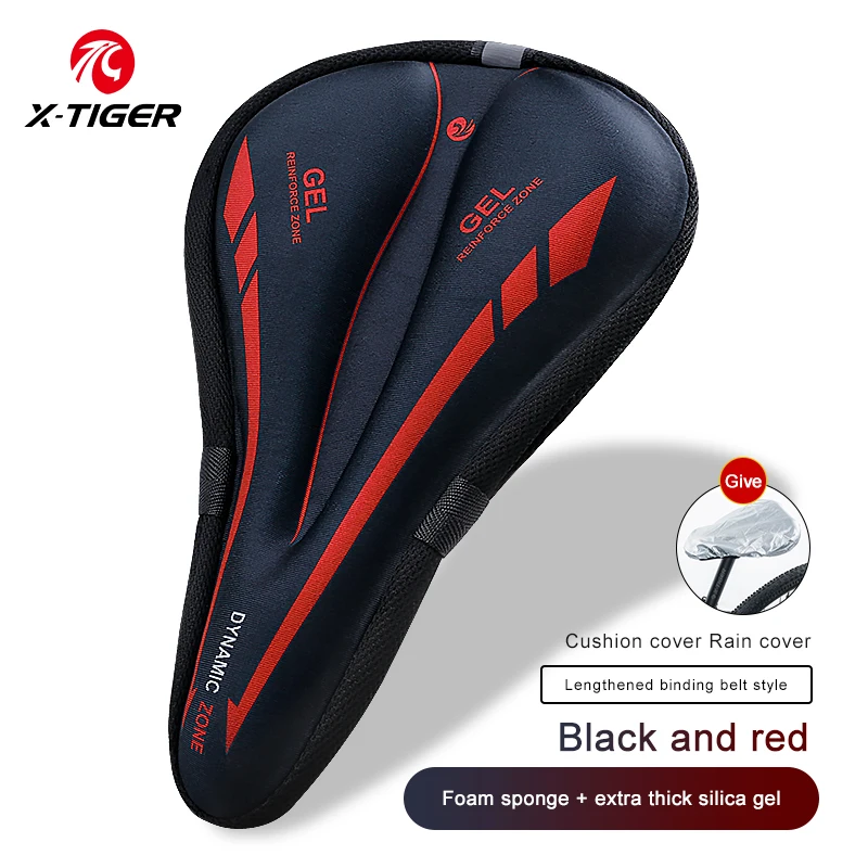 X-TIGER Bicycle Seat Cover 3D Sponge Polymer Soft Thickened Breathable Cycling Seat Mat Mountain Bicycle Saddle Seat Accessories