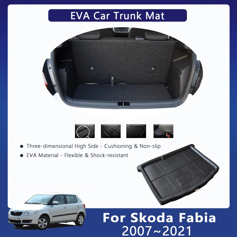 

Car EVA Rear Trunk Mats For Skoda Fabia 2007 2008 2009 2010 2011~2021 5seat Waterproof Trunk Storage Pad Carpet Auto Accessories