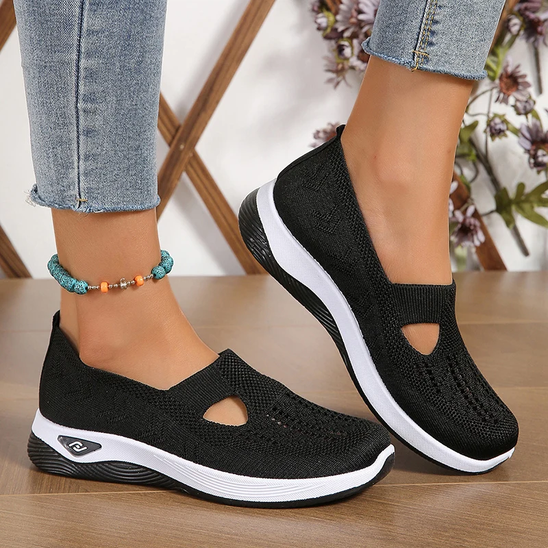 Women Wedges Sneakers High Quality Shoes Slip On Flats Men Loafers Breathable Mesh Running Sneakers Ladies Sport Shoes