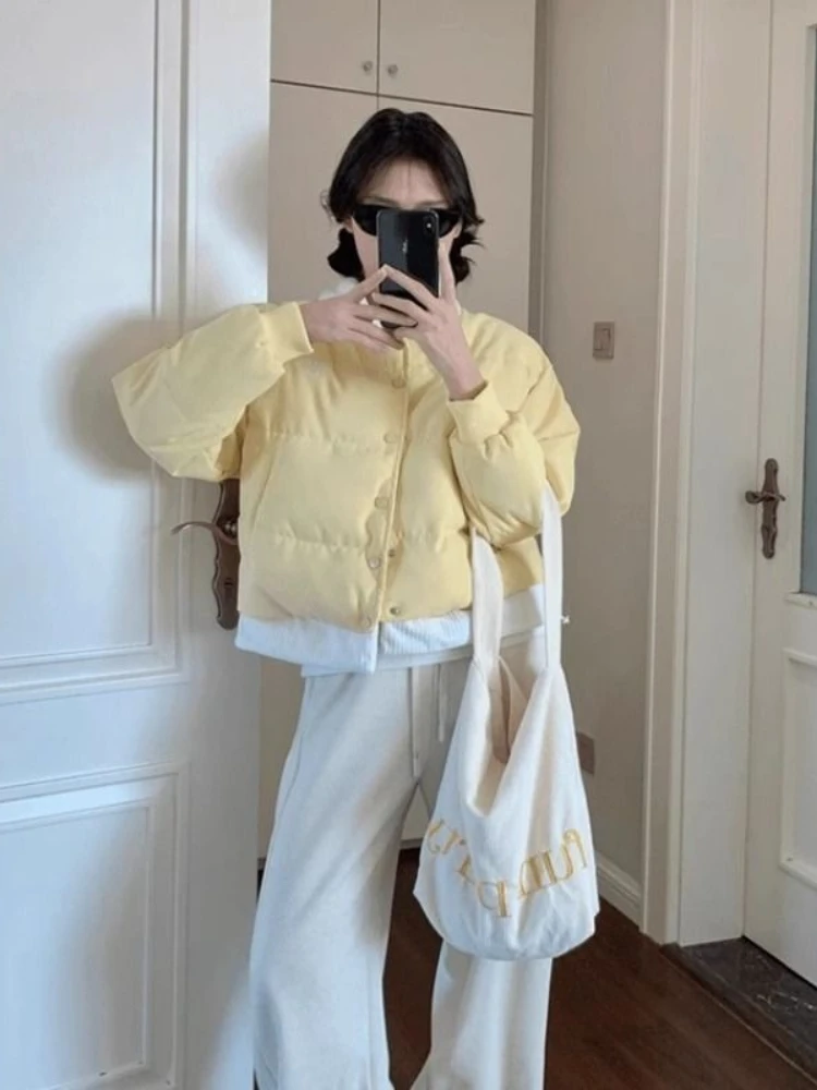 2025 가을 겨울 패션 신상 한국 스타일 여자 브레드 코트, 두꺼운 캐주얼 긴 소매 라펠 싱글 브레스티드 파카 재킷