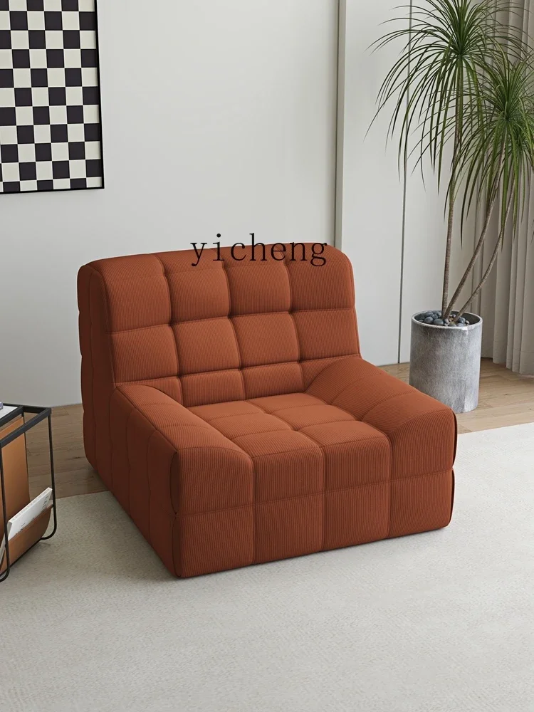 XL lazy sofa reclining and sleeping waffle sofa fabric single sofa chair