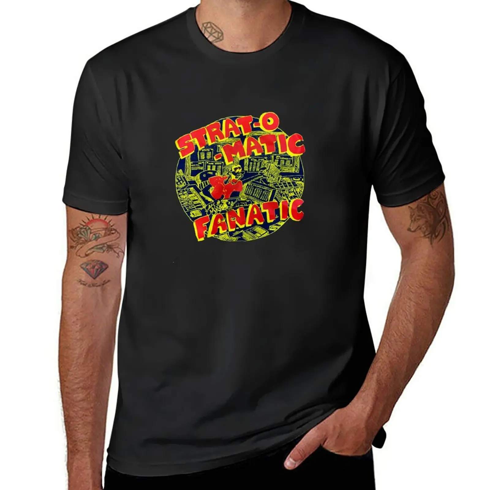 

STRAT O MATIC FANATIC SHIRT AND STICKER T-Shirt t shirt man black t shirts plain black t shirts men