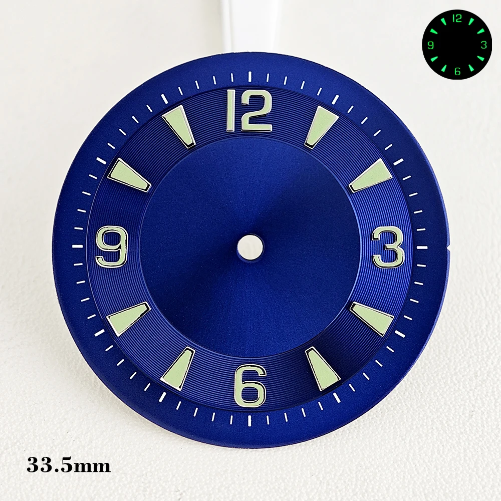 NH35 33.5mm Pilot Aseptic Watch Dial Fit NH35 Automatic Movement 40mm Titanium alloy Case Green Luminous Customizable Logo Dial