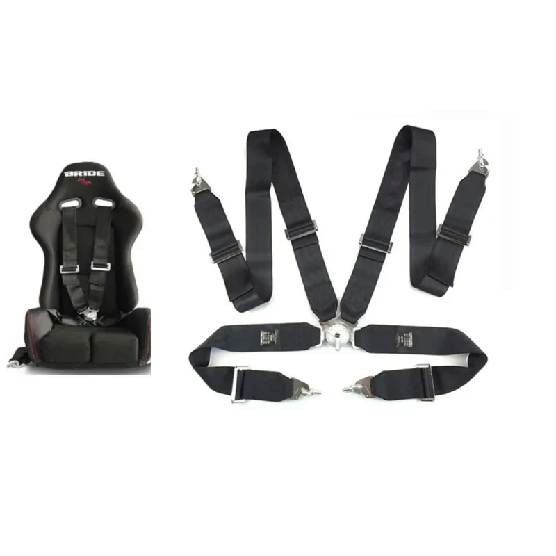 Universal 4 Point Racing Car Seat Belt Harness with Camlock Quick Release 3