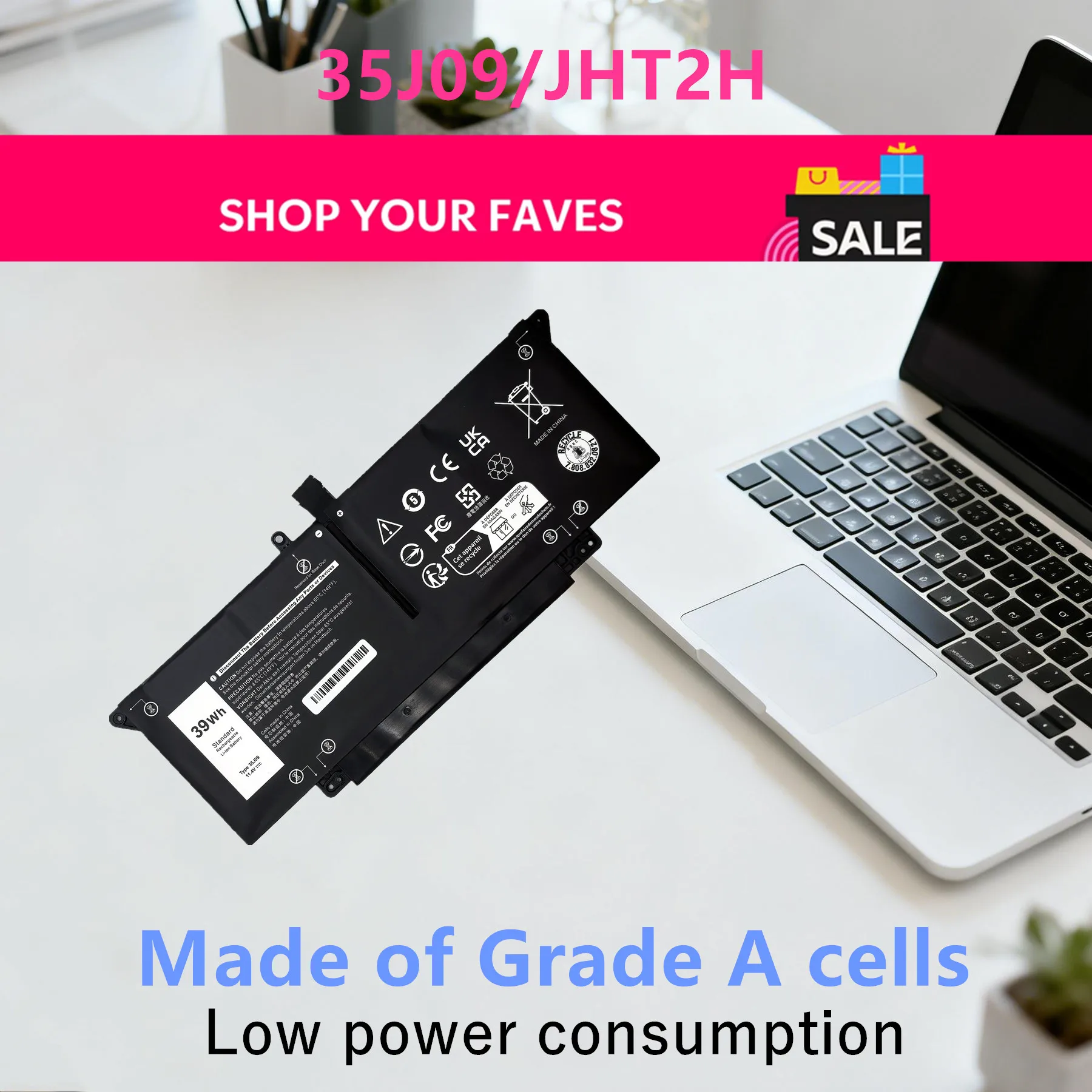35J09 Laptop Battery For Dell Latitude 7310 7410 Series JHT2H 0YJ9RP 009YYF 04V5X2