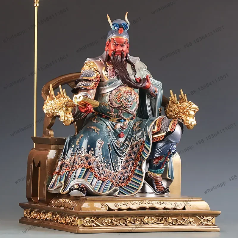 Gold pure copper statue of Guan Gong is dedicated to reading the bronze statue of Guan Gong, the seated statue of Guan Erye
