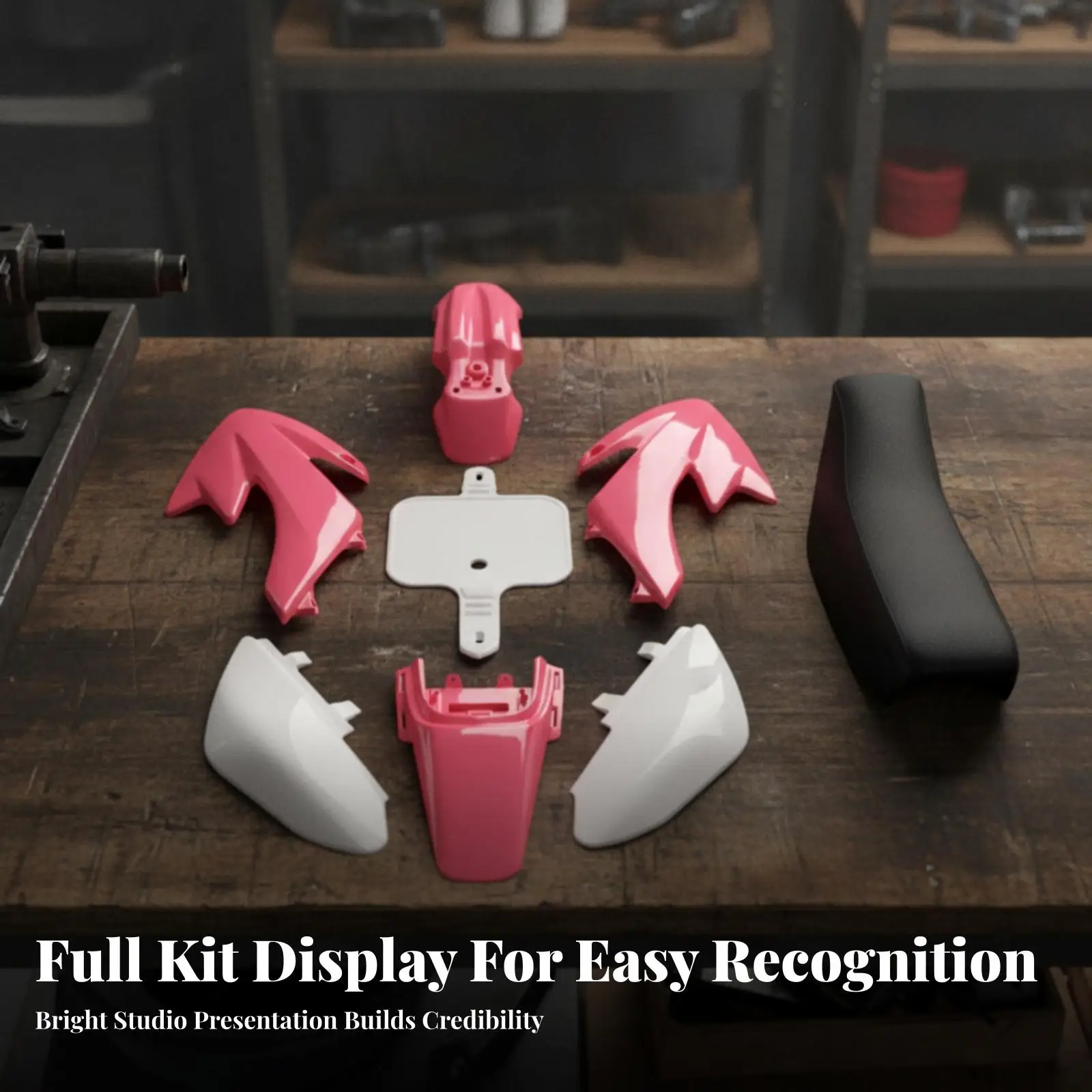 Complete Motorcycle Seat Cover Set Molded Plastic Outer Panels Textured Long Seat for CRF50 50cc Compatible Dirt Bike